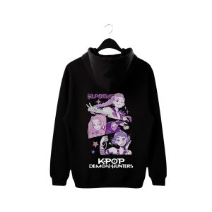 Z’YAVOLX Premium Cotton Kpop Demon HunterX Hoodie for Women Black