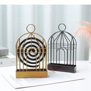 Bird Cage Mosquito Coil Holder: Vintage Ash Catcher Stand for Home Decor & Incense Burning