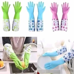Multicolor Silicone Dishwashing Gloves: Heat-Resistant Grip for Kitchen Cleaning