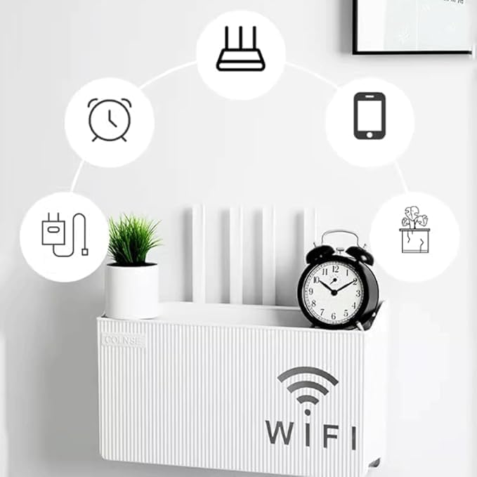 Wall Mounted WiFi Router Shelf Box – ABS Plastic Wireless Router Holder & Organizer - Image 4