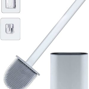 Silicon Toilet Brush with Slim Holder Flex Toilet Brush Anti-drip Set
