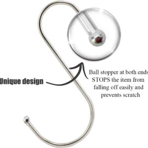 Alternative view of Stainless Steel S-Shape Hook Kitchen Bedroom Multi-function Railing S Hanger Hook Clasp Holder Hooks Hanging Storage Tools (4pcs)