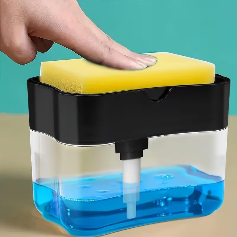2-in-1 Soap Dispenser with Sponge Holder for Kitchen Sink - Image 4