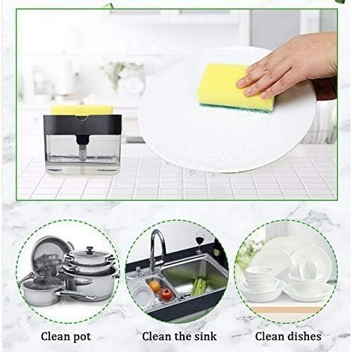 2-in-1 Soap Dispenser with Sponge Holder for Kitchen Sink - Image 2