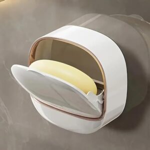Alternative view of Bathroom Wall-Mounted Soap Holder with Drainage & Protective Cover – Space-Saving Soap Rack