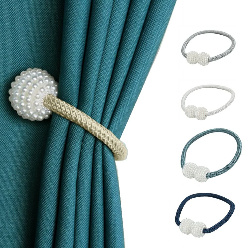 Magnetic Curtain Holder Pearl Ball Rope Curtain Tiebacks Magnetic Curtain Tieback Buckle