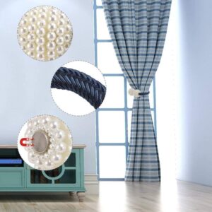 Alternative view of Magnetic Curtain Holder Pearl Ball Rope Curtain Tiebacks Magnetic Curtain Tieback Buckle