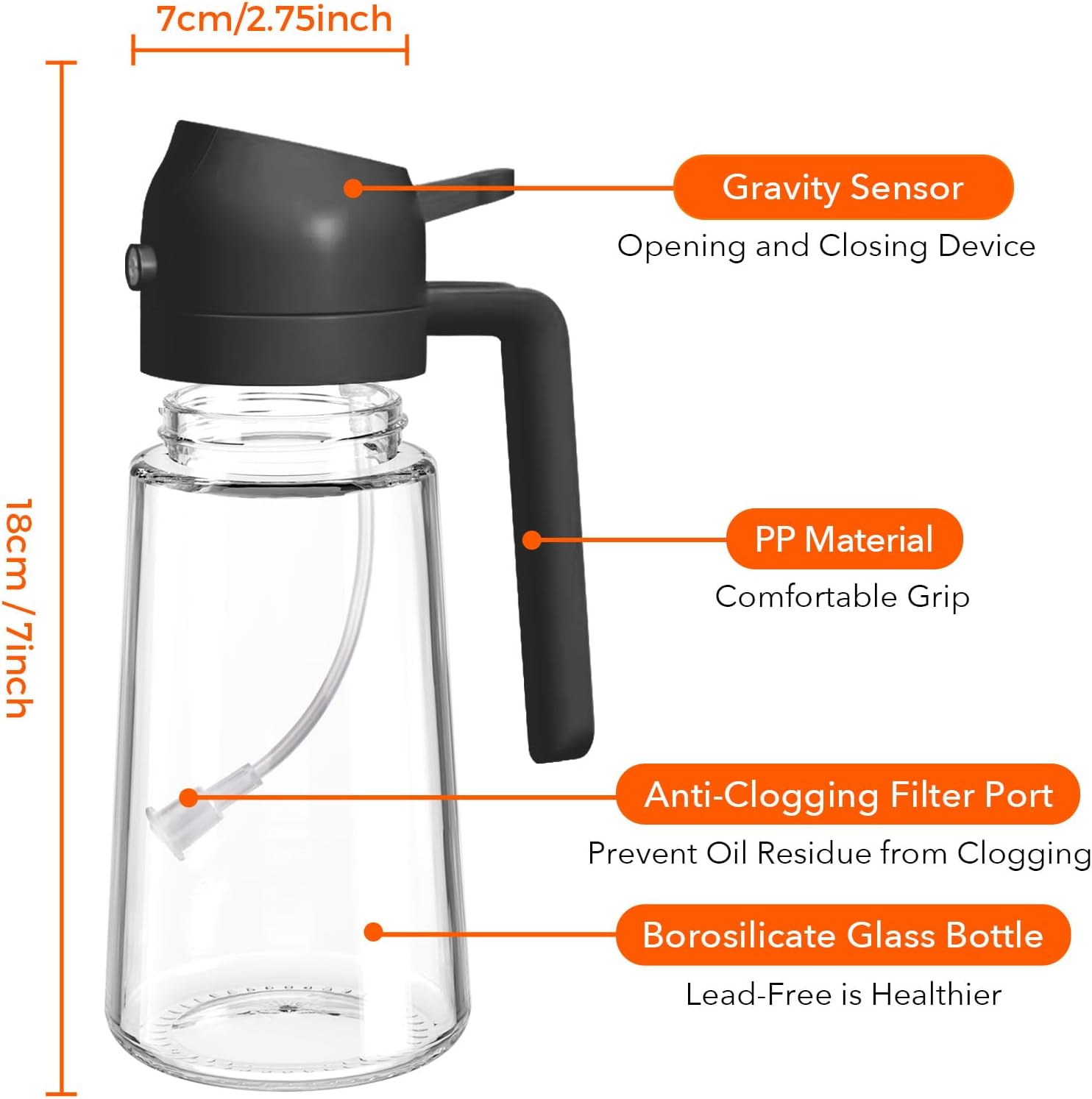 2-in-1 Oil Sprayer Glass Bottle: Leak-Proof Olive Oil Dispenser for BBQ & Cooking - Image 4