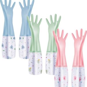 Alternative view of Multicolor Silicone Dishwashing Gloves: Heat-Resistant Grip for Kitchen Cleaning