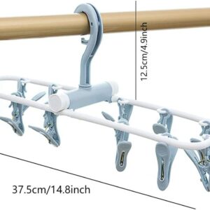 Alternative view of Multifunctional Folding Drying Hanger with 12 Clips, 2 Pack Portable Hanging Drying Rack