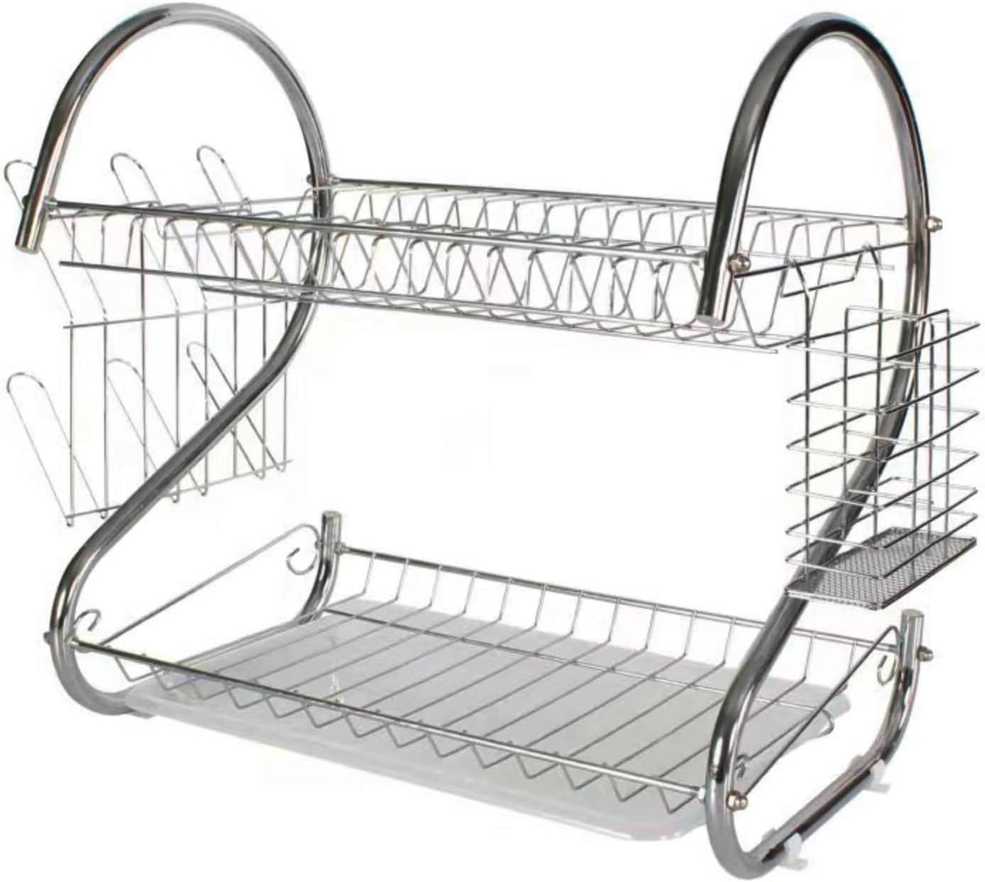 Stainless Steel 2-tier iron dish rack and tray set - Image 2