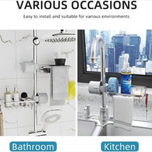 Alternative view of Stainless Steel Faucet Rack – Kitchen Sink Organizer Holder for Sponge, Soap & Cleaning Tools