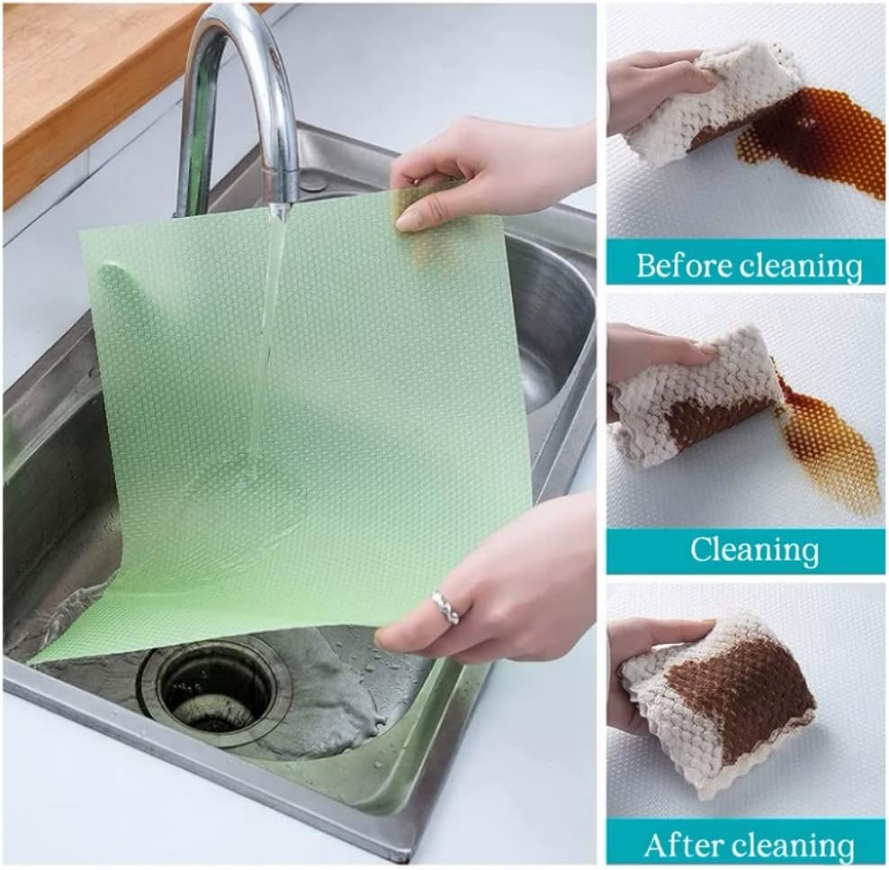 Washable Refrigerator Shelf Mats Multi-Color Waterproof Oil-Proof Anti-Slip Drawer Liners & Cabinet Shelf Protectors (3pics) - Image 4