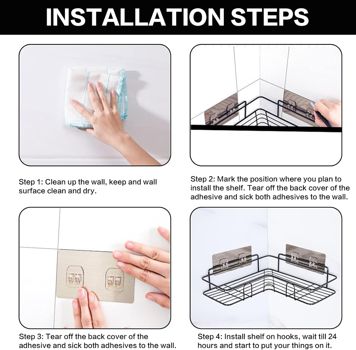 Stainless Steel Bathroom Corner Shelf Organizer - Image 4