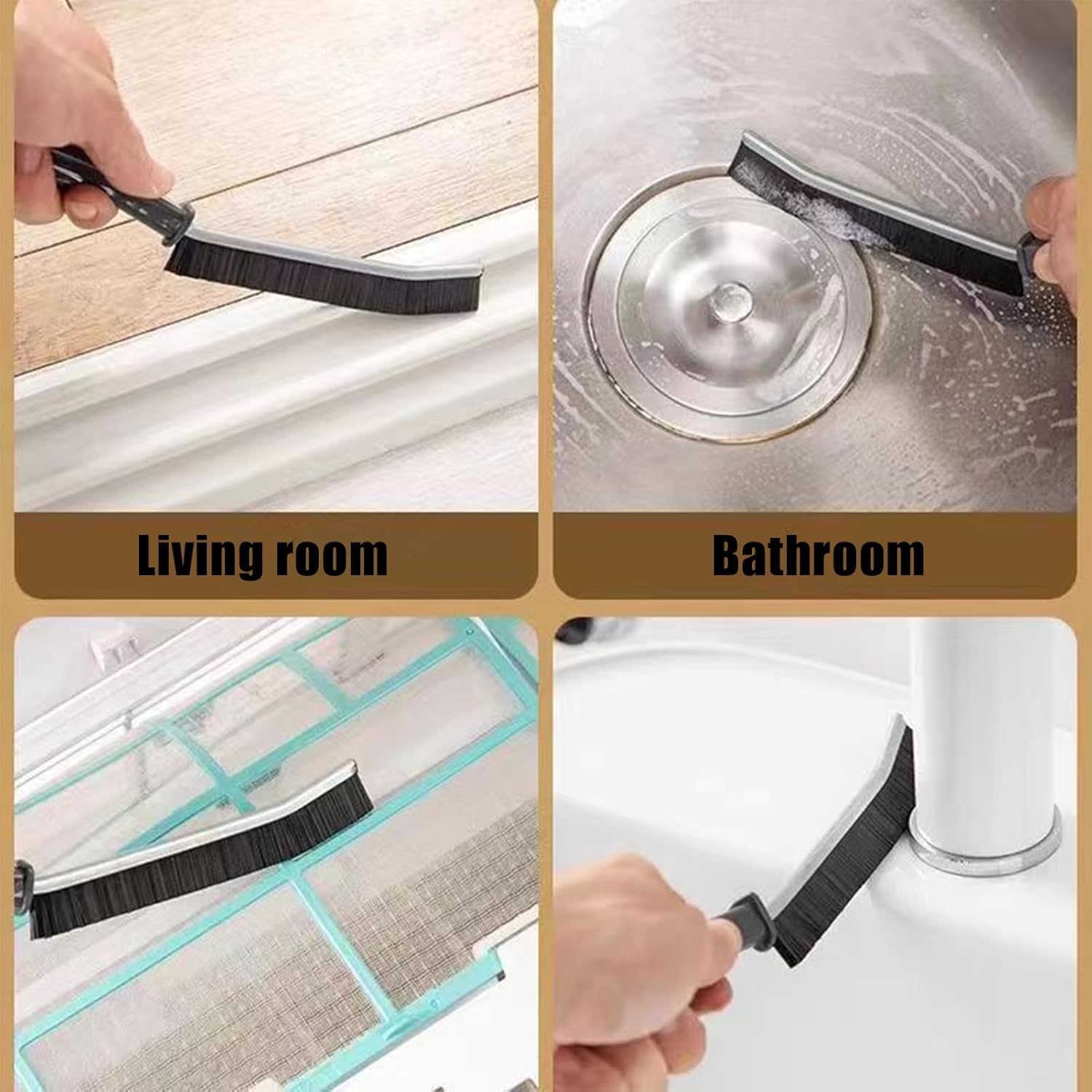 Gap Cleaning Brush New Multifunctional Bathroom Gap Brush Crevice Cleaning Brush Tool (3pcs) - Image 4