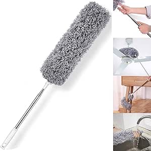 Microfiber Duster with Extension Pole: Bendable, Washable & Scratch-Resistant for High Ceilings, Roofs & Fans - Image 3