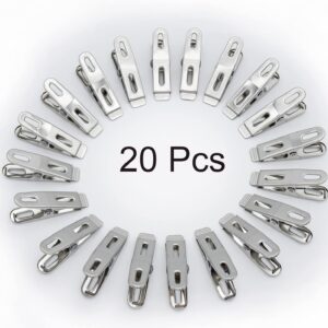 Alternative view of 20-Pcs Stainless Steel Cloth Drying Clips: Rust-Proof Hanger Pegs Set