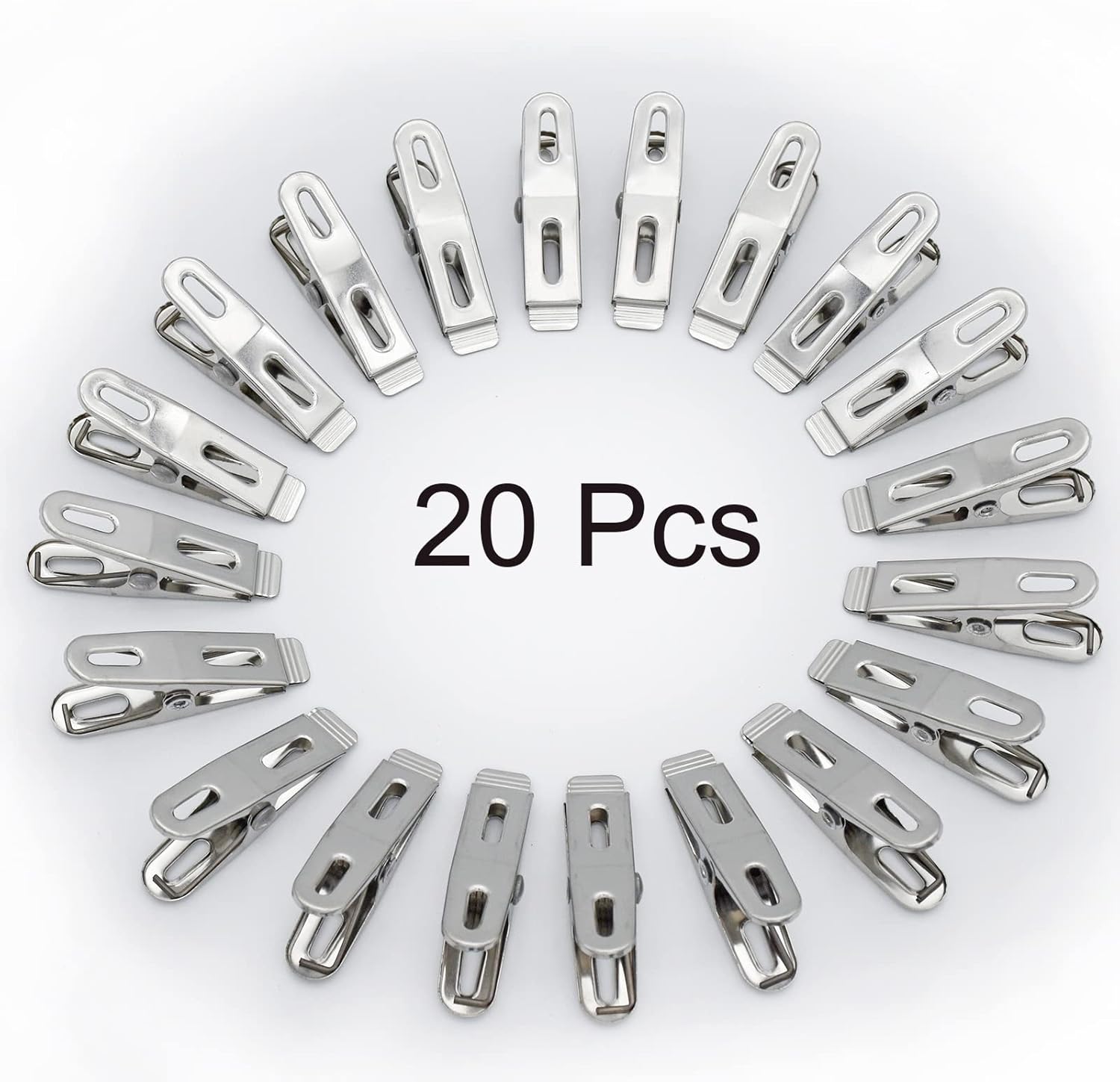 20-Pcs Stainless Steel Cloth Drying Clips: Rust-Proof Hanger Pegs Set - Image 2