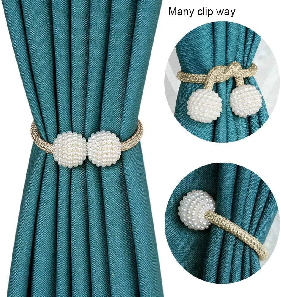 Magnetic Curtain Holder Pearl Ball Rope Curtain Tiebacks Magnetic Curtain Tieback Buckle - Image 4