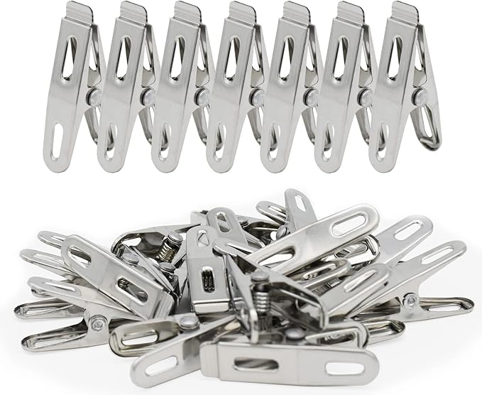 20-Pcs Stainless Steel Cloth Drying Clips: Rust-Proof Hanger Pegs Set - Image 4