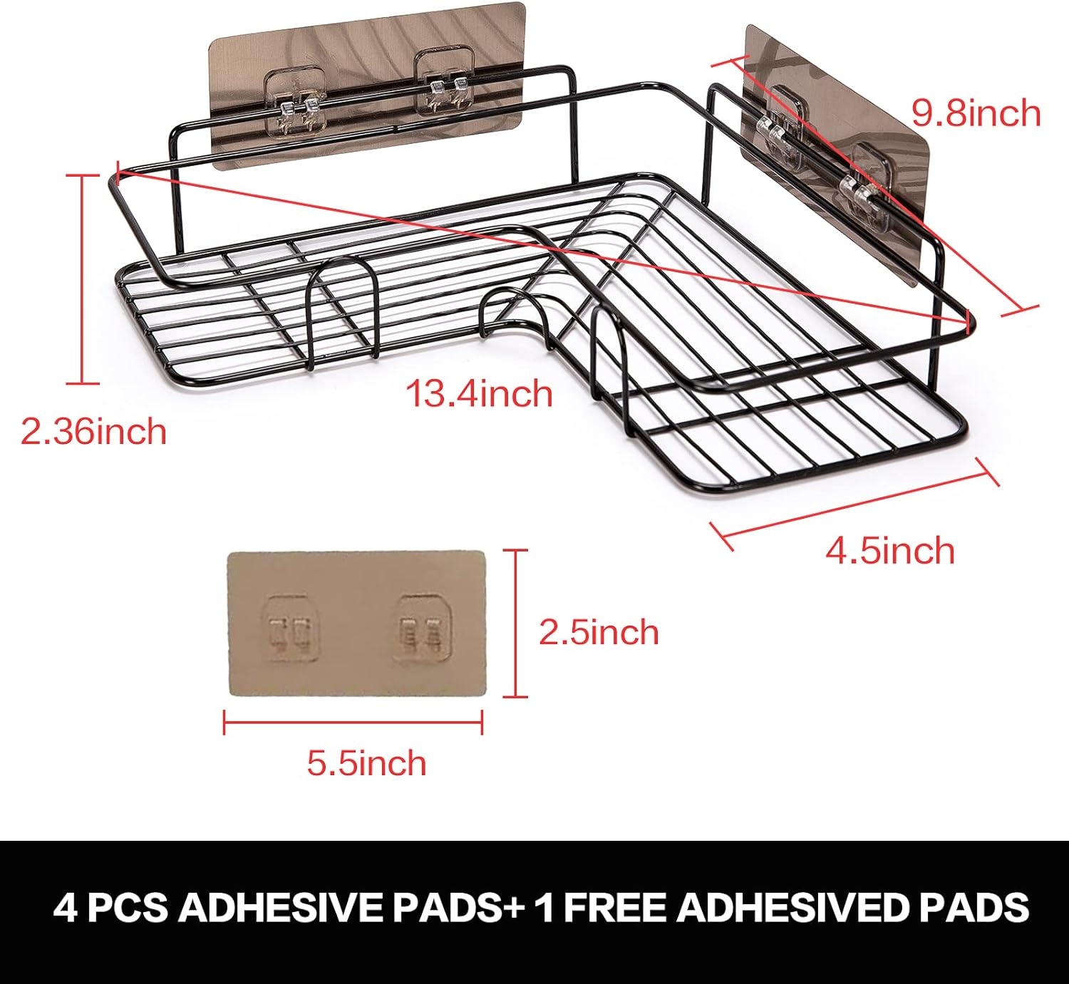 Stainless Steel Corner Shelf Organizer - Image 2