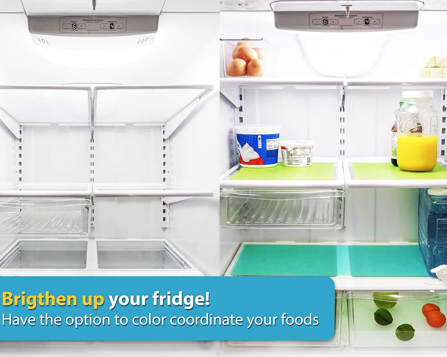 Washable Refrigerator Shelf Mats Multi-Color Waterproof Oil-Proof Anti-Slip Drawer Liners & Cabinet Shelf Protectors (3pics) - Image 2