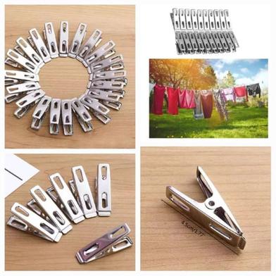 20-Pcs Stainless Steel Cloth Drying Clips: Rust-Proof Hanger Pegs Set