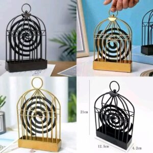 Alternative view of Bird Cage Mosquito Coil Holder: Vintage Ash Catcher Stand for Home Decor & Incense Burning