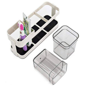 Alternative view of Plastic Toothbrush and Toothpaste Holder with Cup for Bathroom Countertop storage Organizer